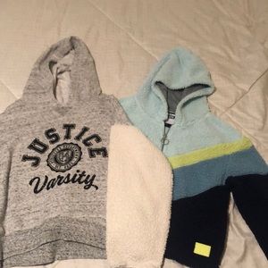 Justice Hoodies 12P Sherpa Lot of 2 12 plus